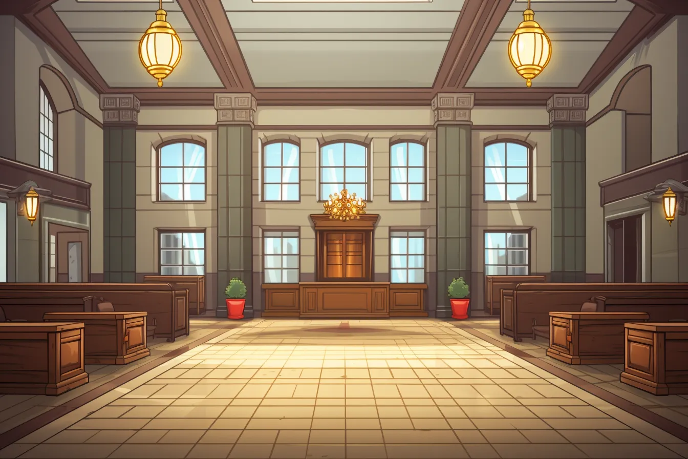 A picture of a court room